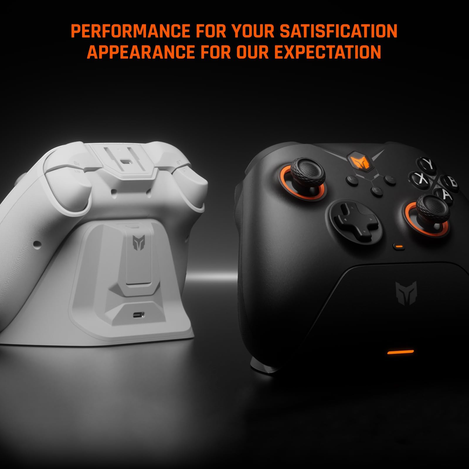 BIGBIG WON Gale PC Controlador inalámbrico Motion zieling,Hall trigger, 4 botones personalizados,controlador de juego de aplicación PC/Switch/IOS/Android,con estación de carga (Blanco)