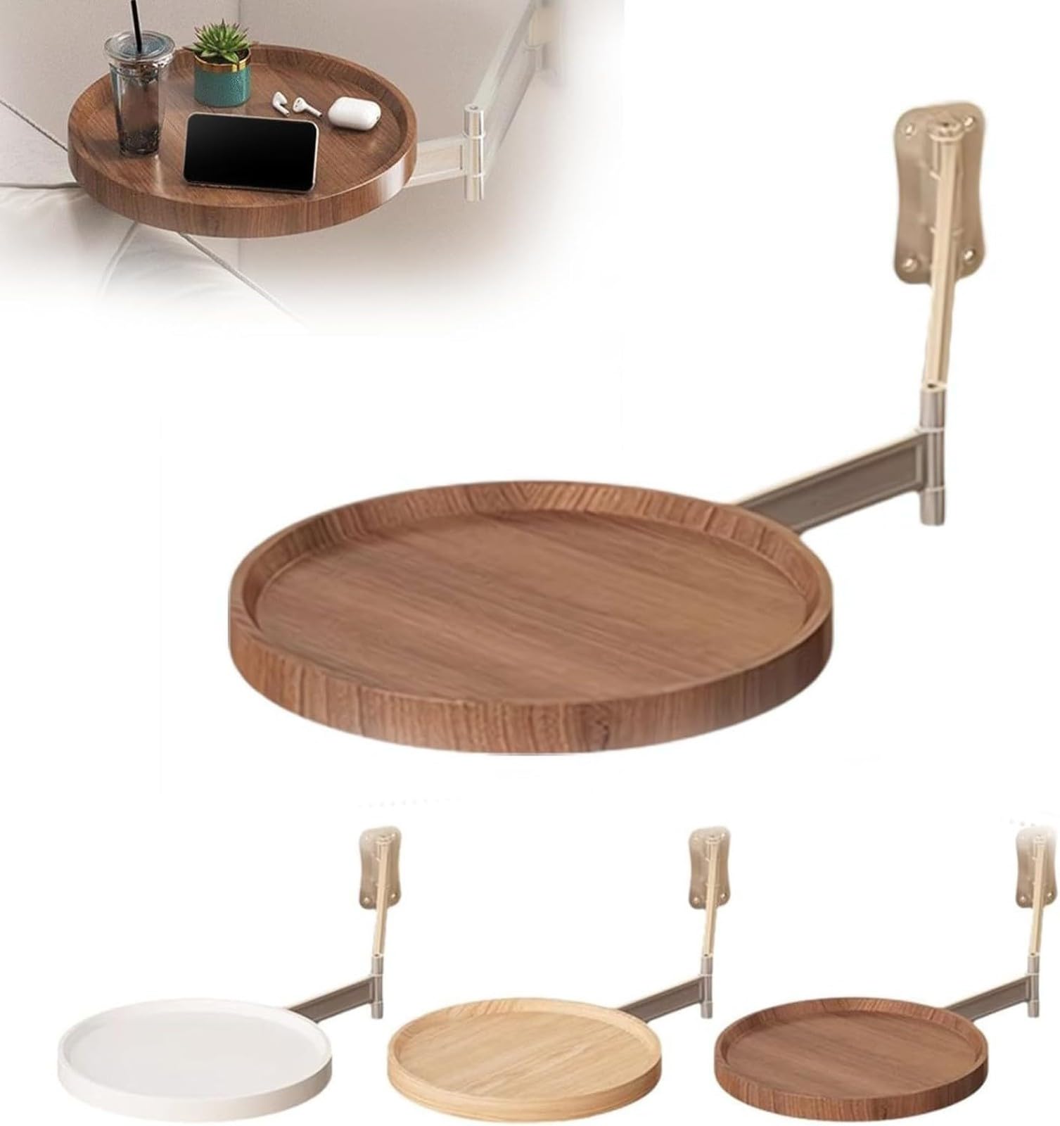 Table de chevet murale pliable et rotative pour résoudre le manque de place près du lit