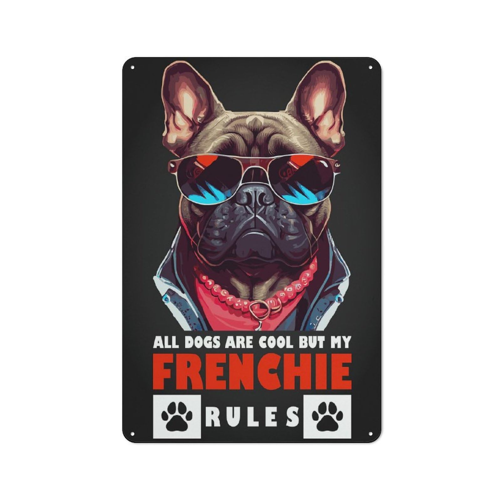 Junmoney Style-9 Funny French Bulldog Humor Cottage Style Metal Wall Decor 30X20cm, Farmhouse Metal Sign For Kitchen, Cottage, Porch Or Garden Room