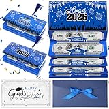 Pasimy 2026 Graduation Money Cards with Envelope for Cash Gift Graduation Money Holder Party Cash Cards for Class of 2026 College High School Grad Party Supplies Men Women Gift(Blue,2 Pcs)