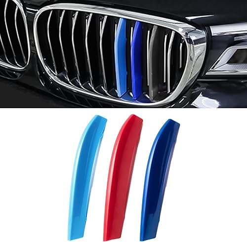 Miniatura 8 de x xotic tech Tiras icónicas de 3 colores para inserción de rejilla de riñón central, compatibles con BMW Serie 5 E60 525i 528i 530i 535i 540i 545i