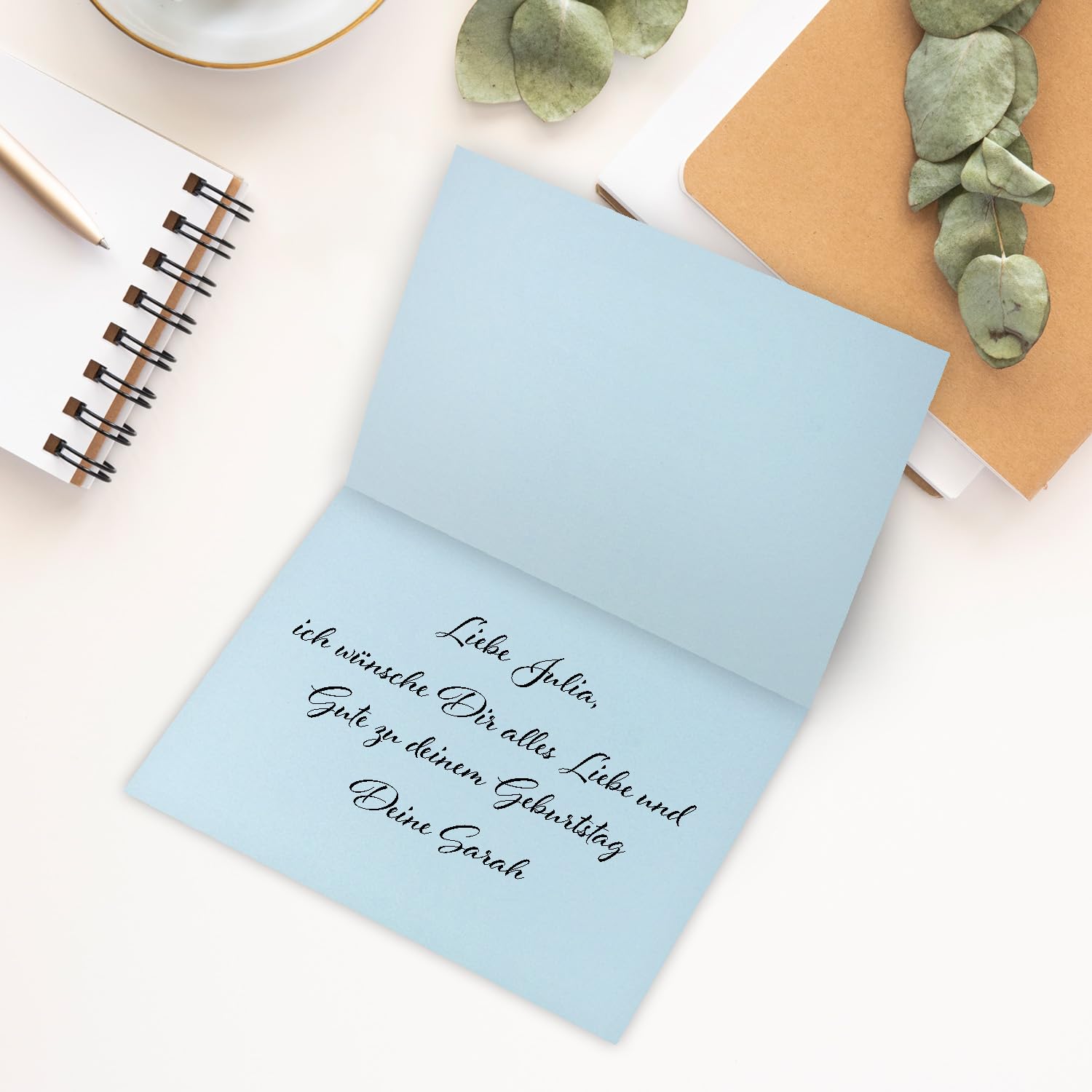 200x tarjetas plegables B6 - color: azul claro - 11,5 x 17 cm (abiertas: 23 x 17 cm) - muy resistentes - tarjetas artesanales para invitaciones y tarjetas de felicitación