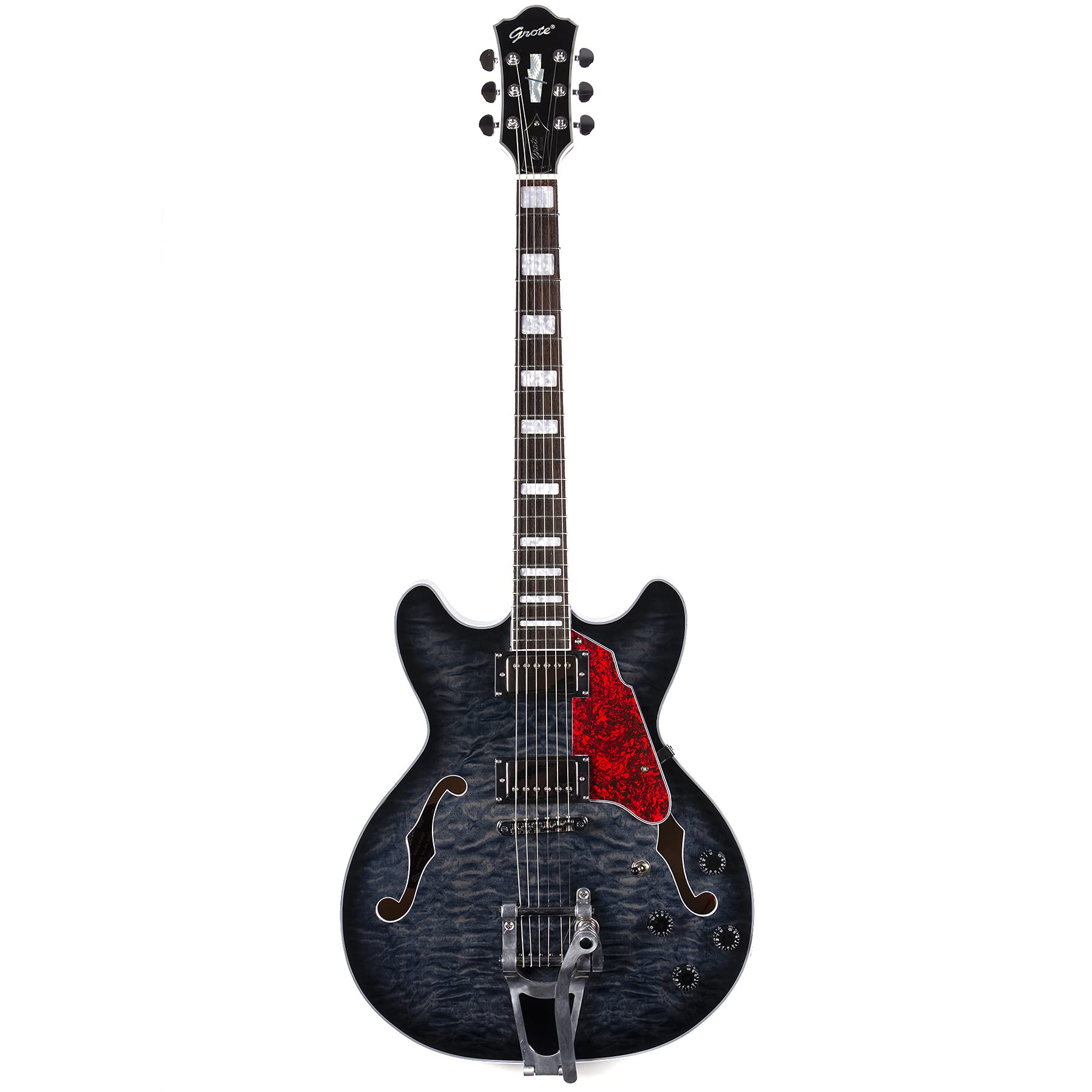Amazon | GROTE 335 style Jazz Electric Guitar with Bigsby Semi 