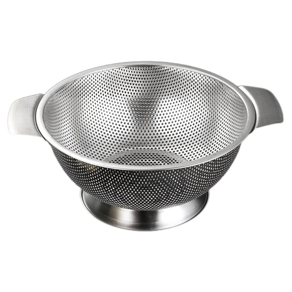 Colador de Malla de Acero Inoxidable de 22,5 cm - Juego de Cuenco y colador Multifuncional para Frutas, Verduras, Fideos y pastas