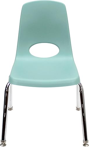 Miniatura 6 de Factory Direct Partners 10364-SF - Silla escolar apilable de 14 pulgadas, asiento apilable para estudiantes con patas de acero cromado y
