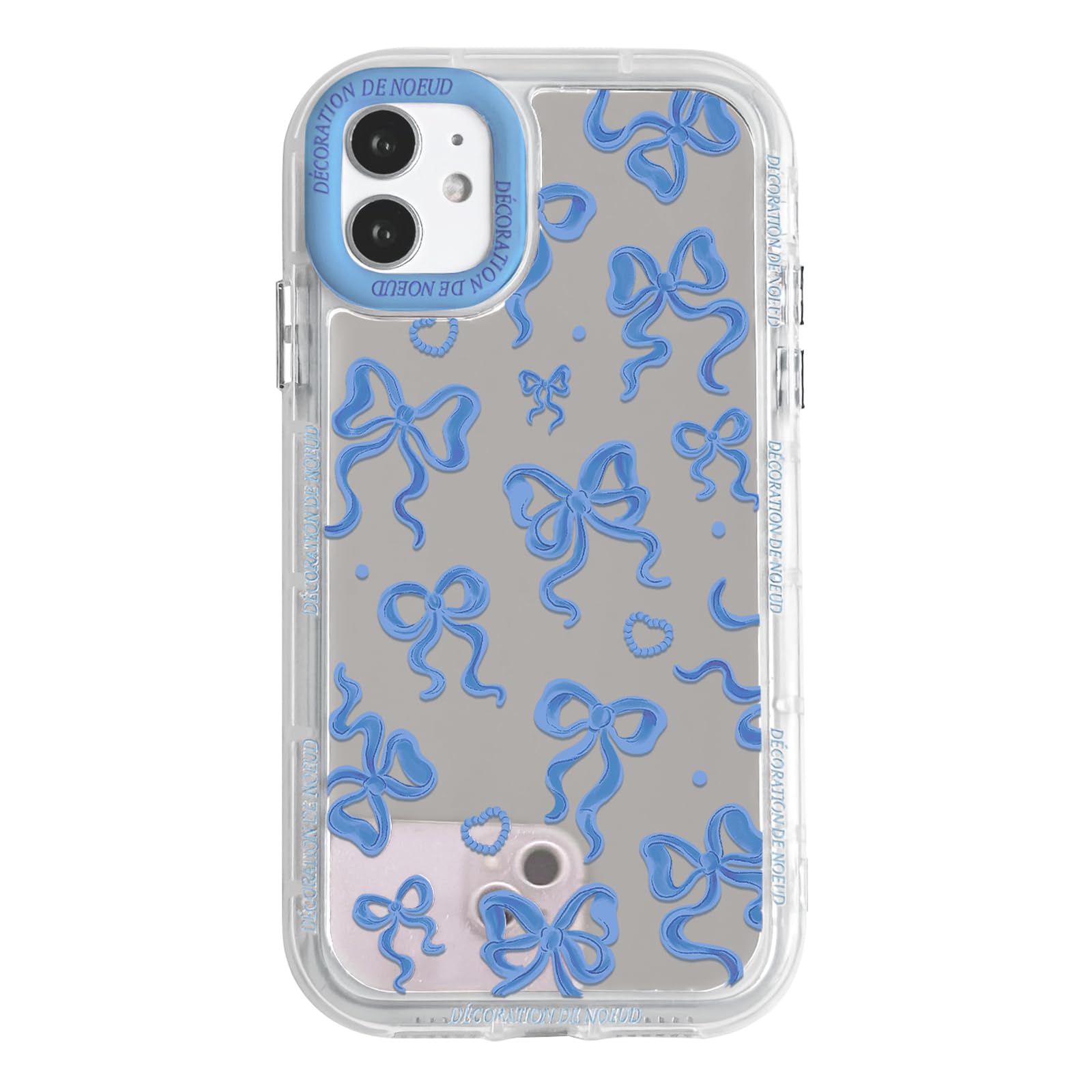 Cover IPhone 12 Mini NITITOP Trasparente Con Fiocco - Custodia Sottile TPU Anti-ingiallimento E Antiurto, Blu - 4