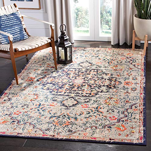 Safavieh Madison Collection MAD447B Boho Chic Vintage Medallion Distressed Area Rug, 5' 3"