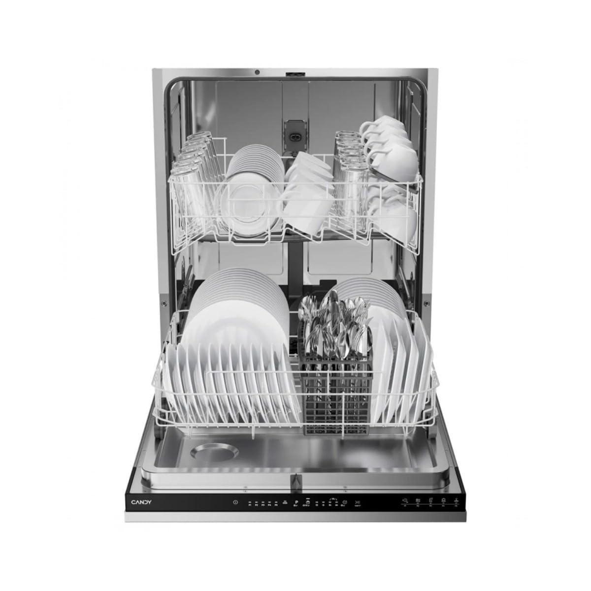 Candy Rapidò CIP 3D9E0B Lavastoviglie Integrabile 60 CM, 13 Servizi, 5 Programmi, Inizio Differito, Indicatore Sale e Lucidante, 49DB, Pannello Integrazione Non Incluso