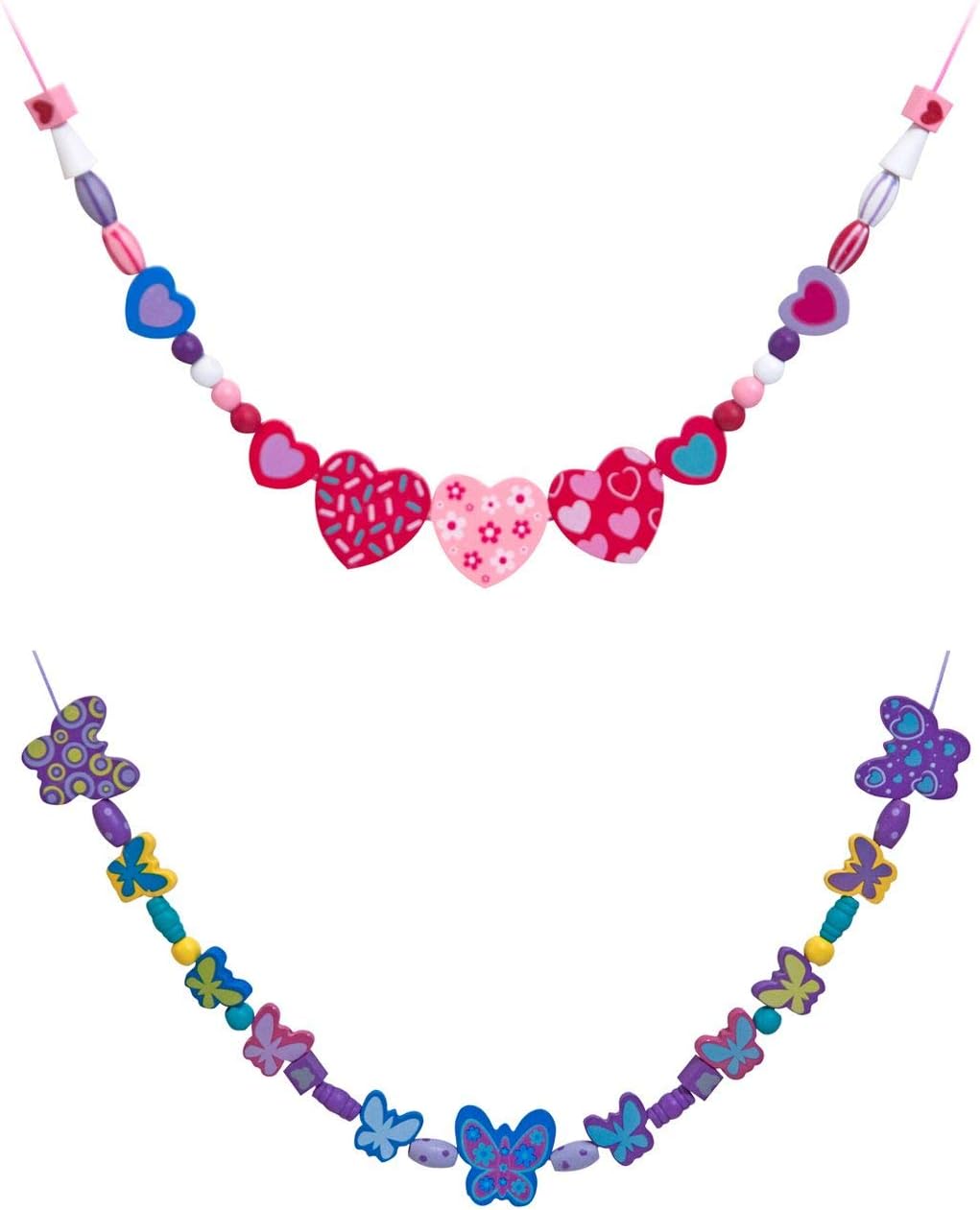 Melissa & Doug Sweet Hearts and Butterfly Friends Bead Set of 2 - 250+ Wooden Beads : Melissa & Doug: Toys & Games