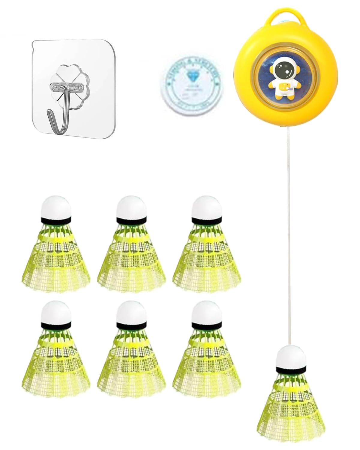 Self Practice Badminton Set Home, Badminton Self Practice for Garden, Playgrounds, adminton Courts, Living Room, Balcony, 3 Badmintons(Yellow Astronaut) (B0D8ZWR9TD) Amazon Price History, Amazon Price Tracker