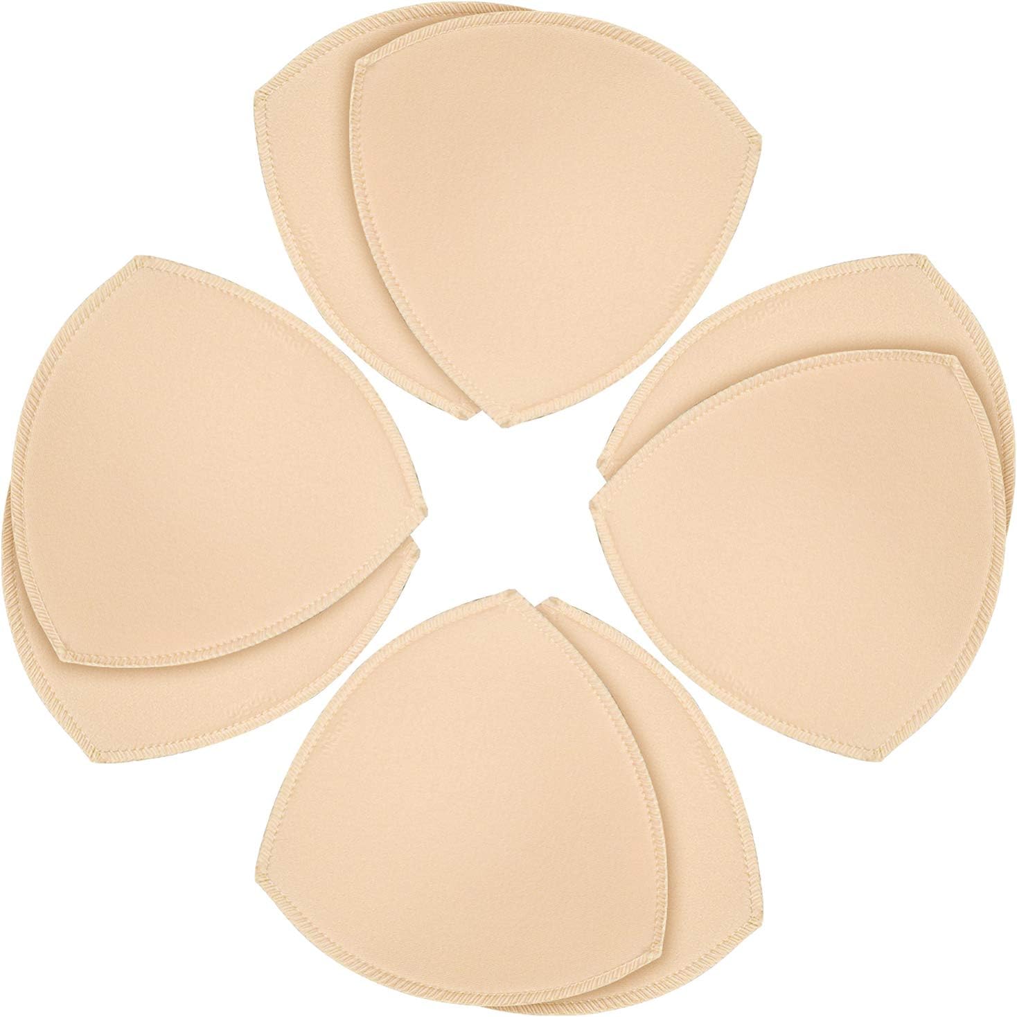 Bra Pads Inserts,URSMART Bra Cups Inserts,Removable Breathable Push up Bra Inserts for Sports Bra or Bikini Tops, 4beige（m）, A / B