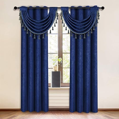 Miniatura 7 de Cortinas de ventana de chenilla de doble cara para sala de estar