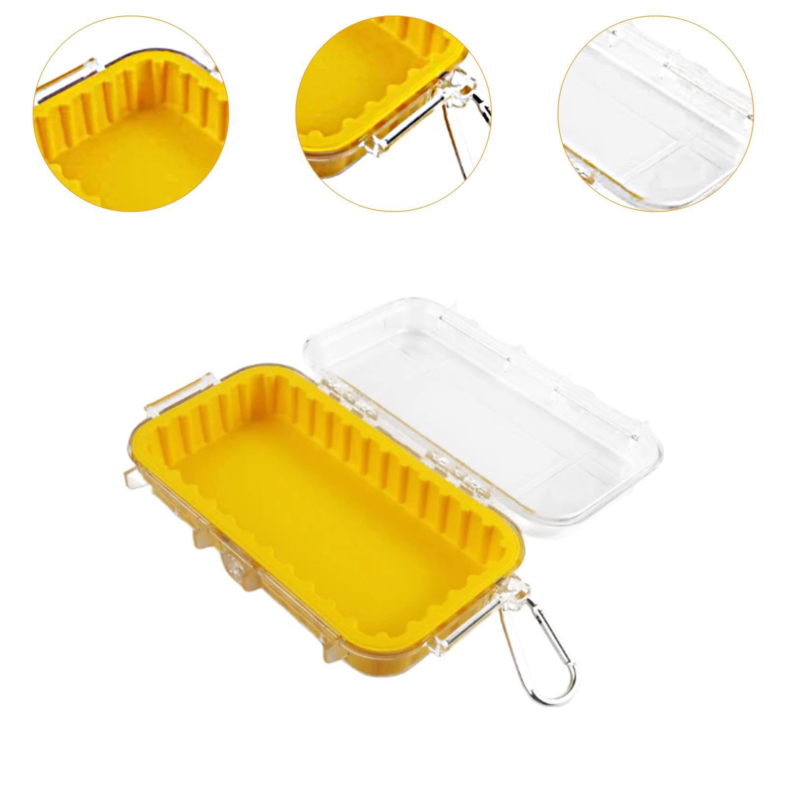 Vaveren Waterproof Shockproof Box Sealed Carry Box Convenient Equipment Versatile Storage Case Camping Storage Box for Picnic Boating, Yellow