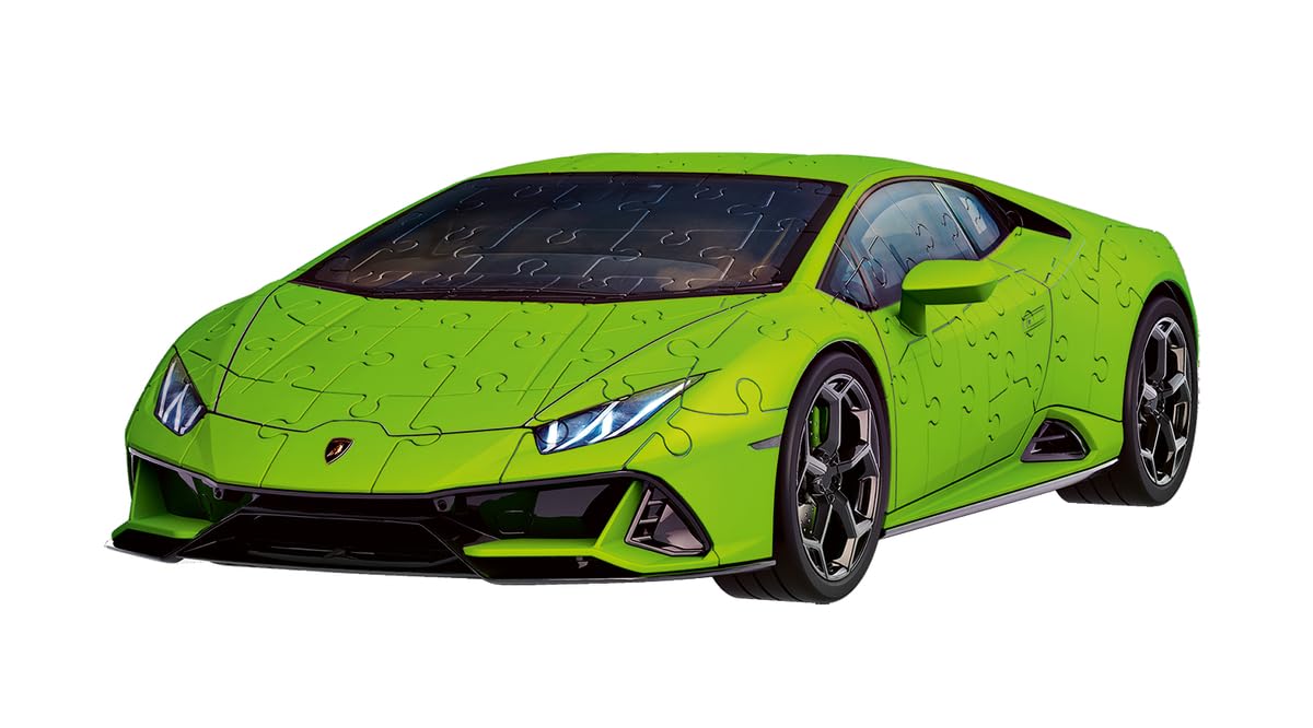 Ravensburger - Puzzle 3D Lamborghini Huracán Evo - Lamborghini Miniature - Maquette de Voiture à Construire - Puzzle Voiture de Sport 3D sans Colle - 108 Pièces - Dès 8 Ans - 12008037