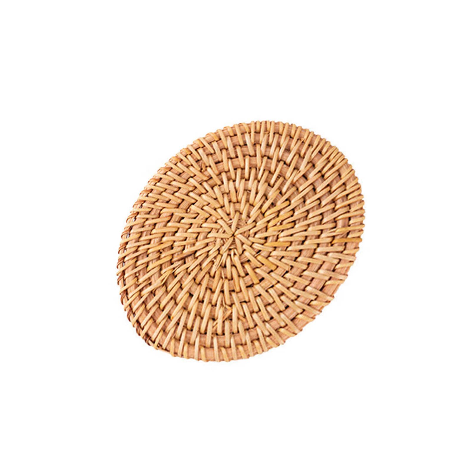MALSSE Sturdy Rattan Teas Mats Functional Rattan Teas Coasters Stable Coasters Perfect for Lover and Enthusiasts Kitchen Accessories