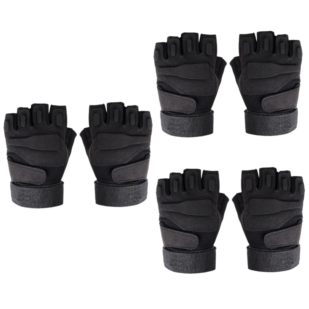VANZACK 3stücke Half Finger Fahrradhandschuhe Atmungsaktiv Und Schockabsorbierend Für Outdoor-Sportarten Wie Radfahren Laufen Und Angeln XL Schwarz rutschfest Und Schweißabsorbierend