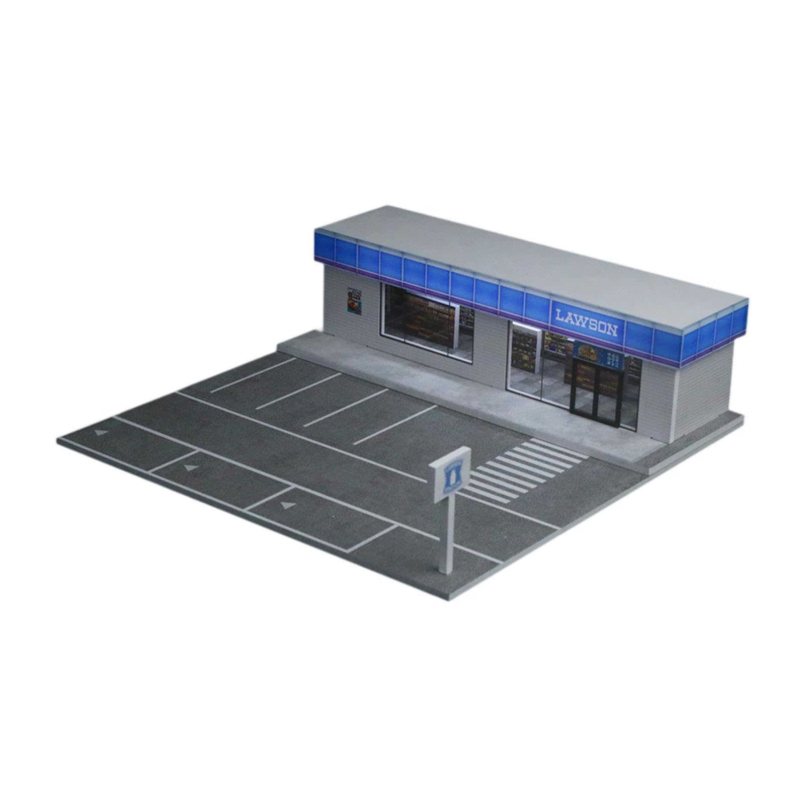 Gablota na modele samochodów odlewanych ciśnieniowo w skali 1/64 z oświetleniem na miniaturowe lalki i figurki akcji