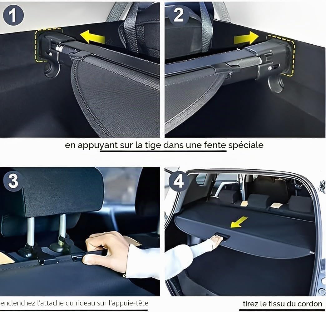 Étagère Arrière Rétractable De Coffre pour Toyota Verso 2009-2018, Coffre Cover RéTractable Plage ArrièRe Chargement Panel Luggage ÉTagèRe ArrièRe