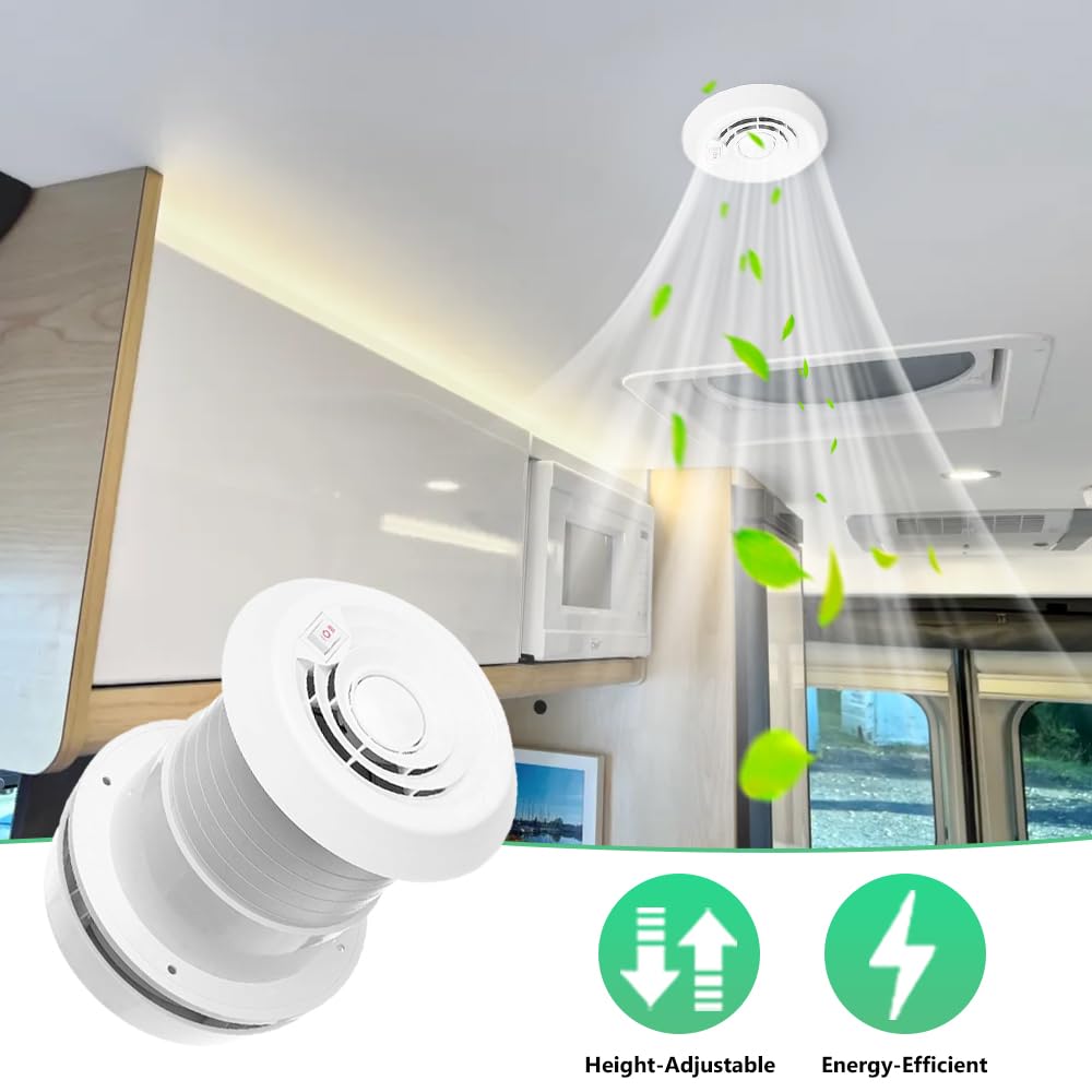 MASO Exhaust Cooling Fan 12V RV Motorhome Roof Vent Ventilation 3W 1800RPM 60CFM Mushroom Shaped Energy-saving for Homes Trailer Travel Caravan - Image 2