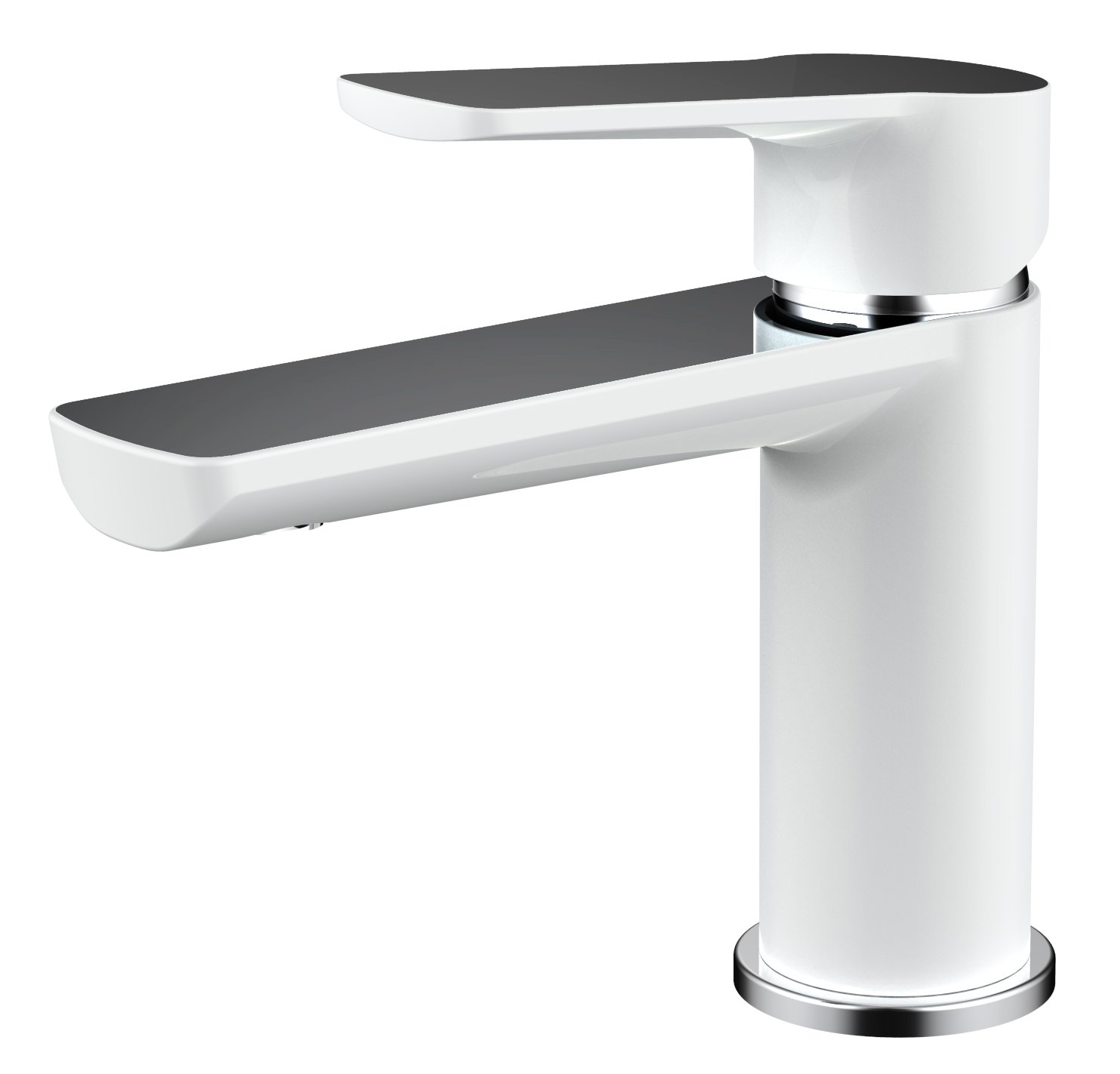 Daweier EB1360149CW Single-Lever Lavatory Faucet, Chrome and White