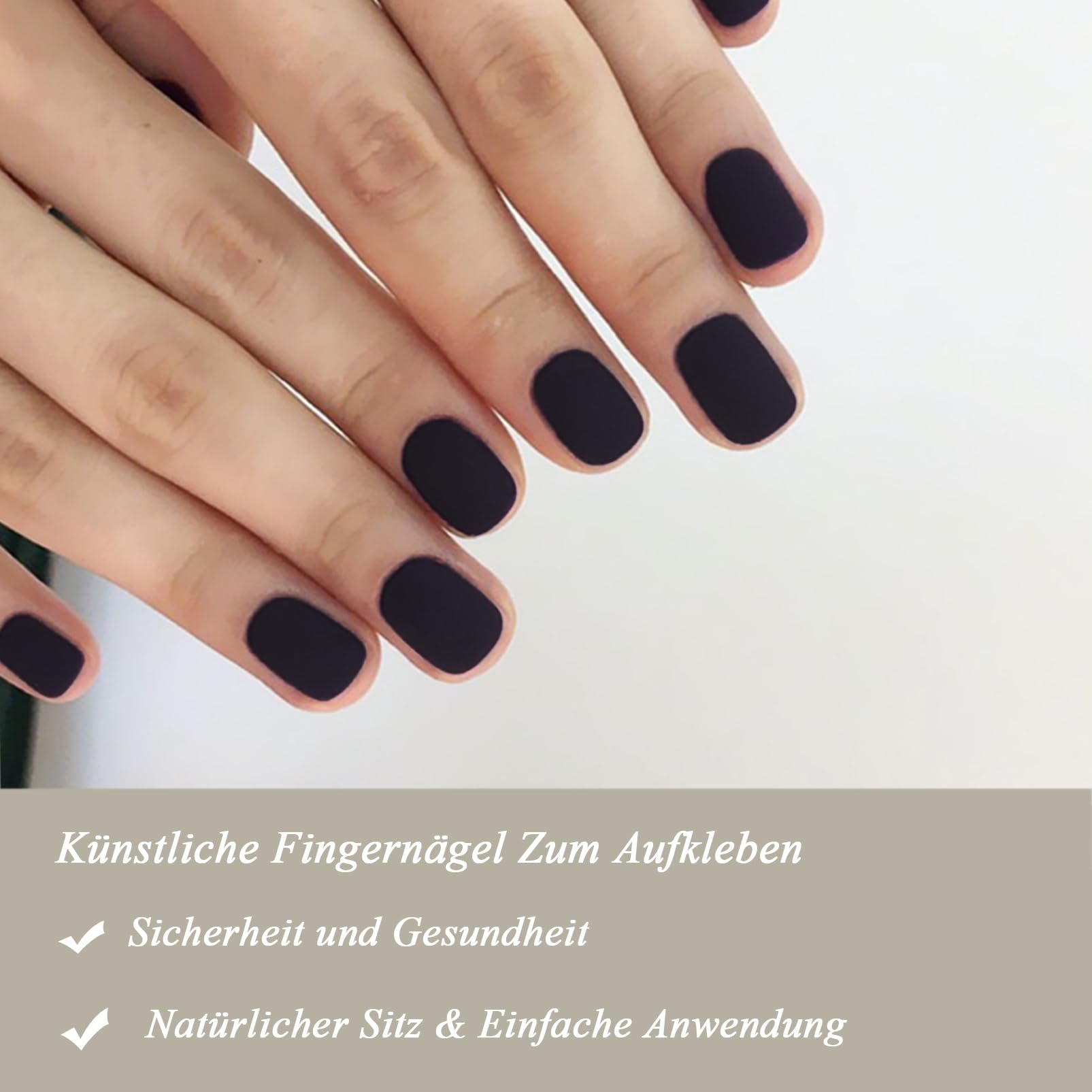 Virellay Ngel zum Aufkleben Press On Nails Knstliche Falsche Ngel -  Matte Fake Nails (Black Matte, Kurz) : Amazon.de: Kosmetik