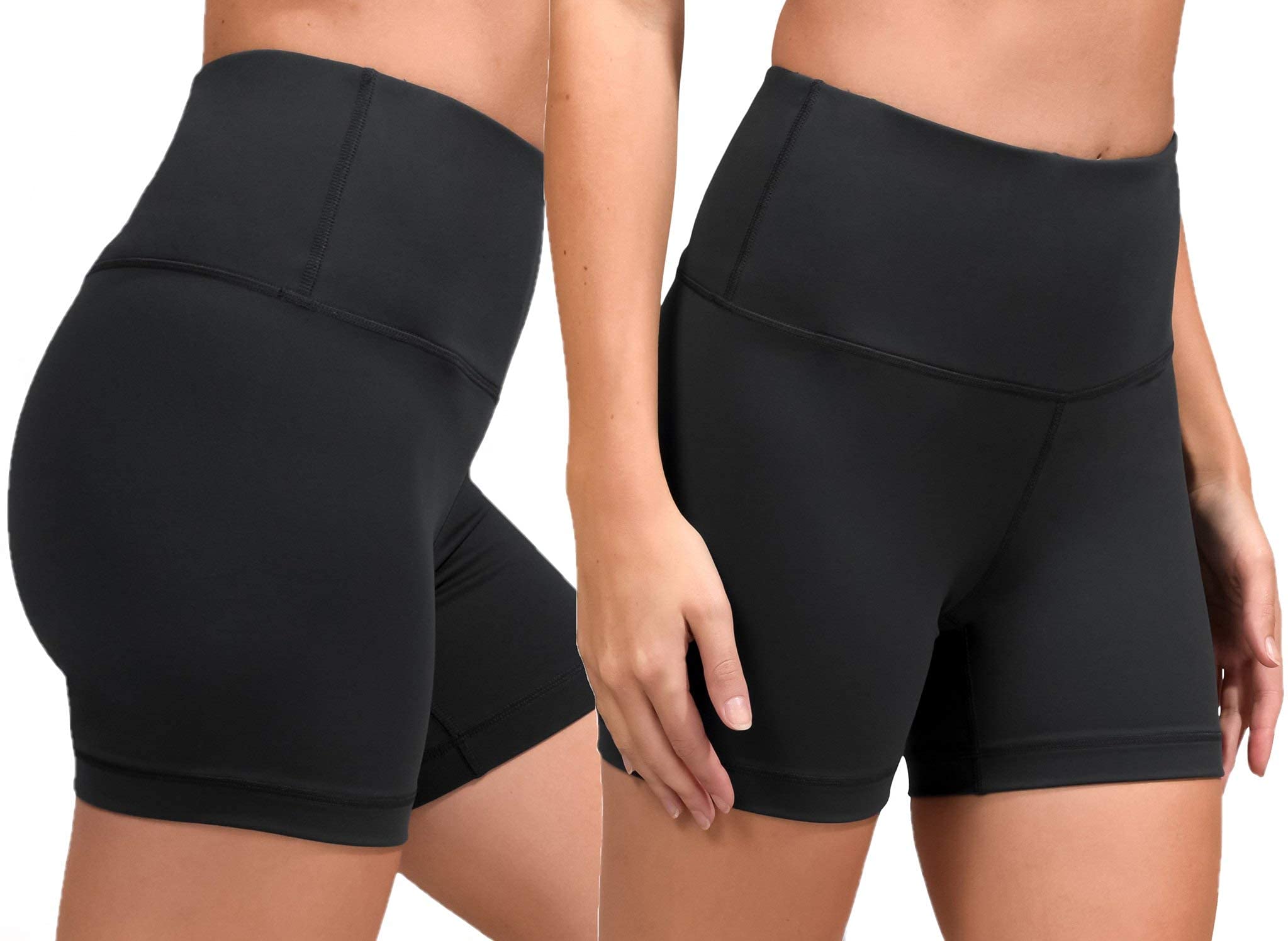 FRAULEIN Women's High Waist Tummy Control Body Shaper Yoga Gym Shorts Pack of 2