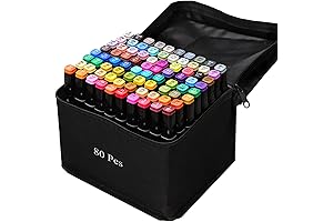 BIC KIds 80 Colors Washable Markers - Dual Tip Fine Point and...