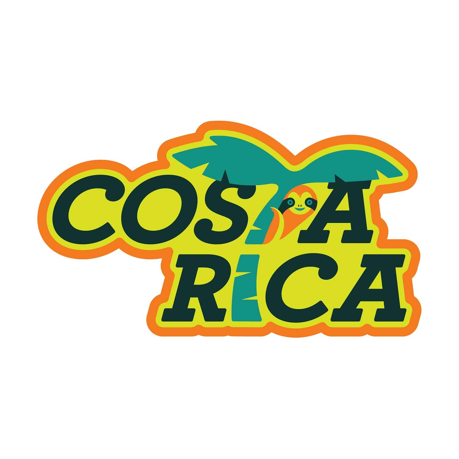 Vagabond Heart Costa Rica Sticker - Weatherproof Vinyl Souvenir Decal
