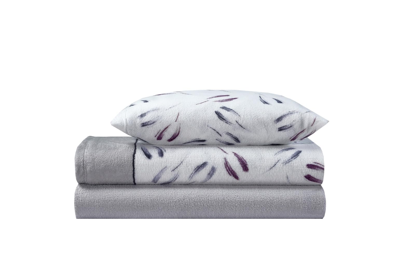 Paula Home Juego Sábana CORALINA, Térmica Invierno 3Pcs 240Gr/M². Incluye Encimera, Bajera Ajustable, Funda Almohada. (Gris Suave 135x190/200+30cm para Cama 135)