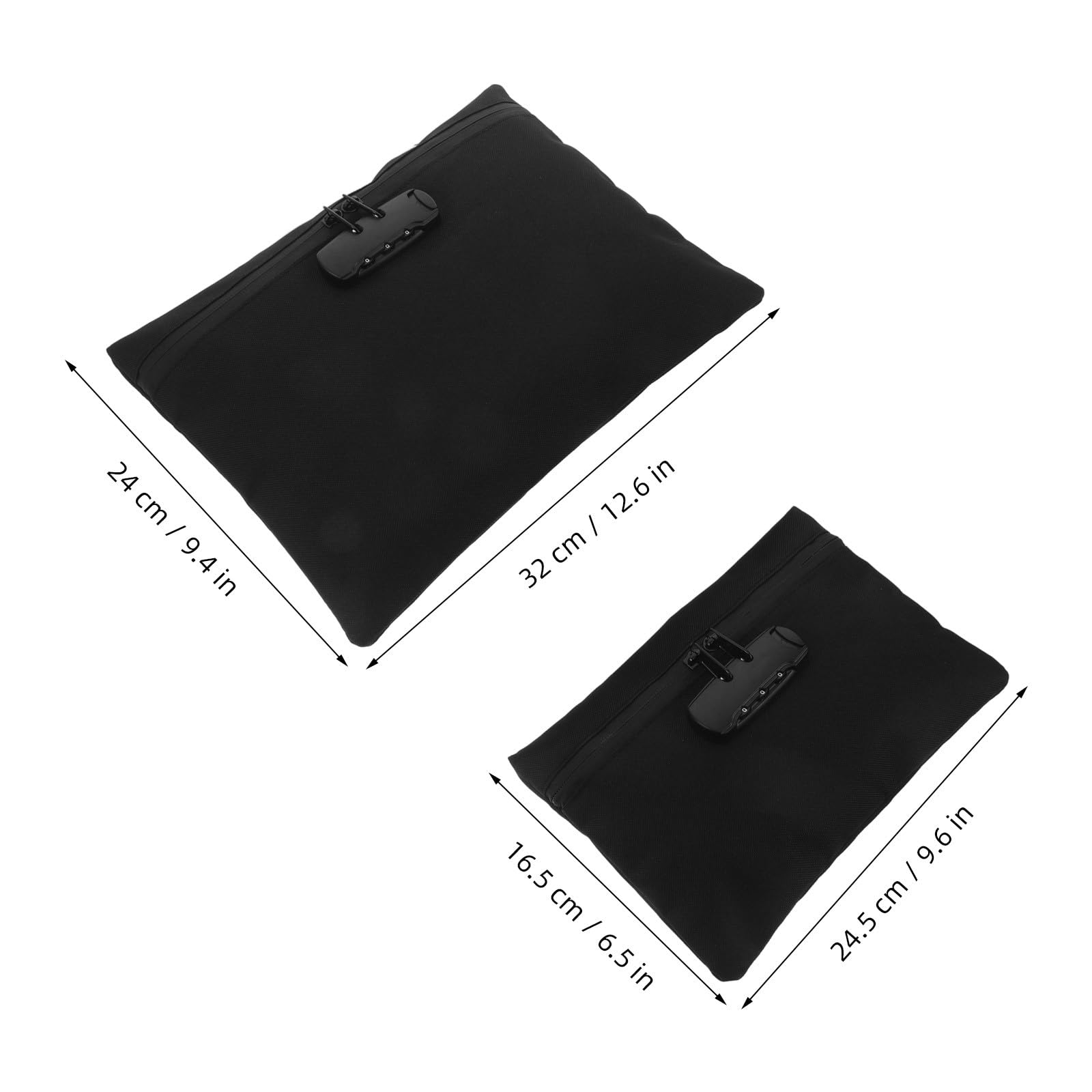UKCOCO 2 pezzi Borsa da notaio con lucchetto, tasche porta contanti,