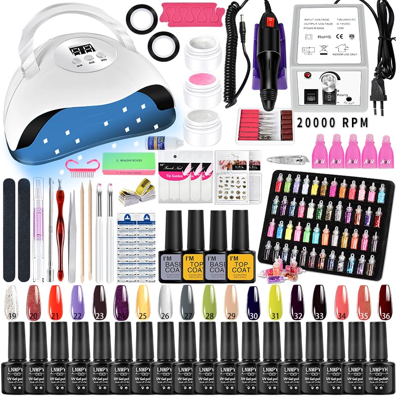 Kit de vernis à ongles Gel, ensemble de décorations artistiques de manucure avec sèche-ongles, ensemble de vernis Gel Semi-Permanent, Kit d'outils professionnels pour Nail Art