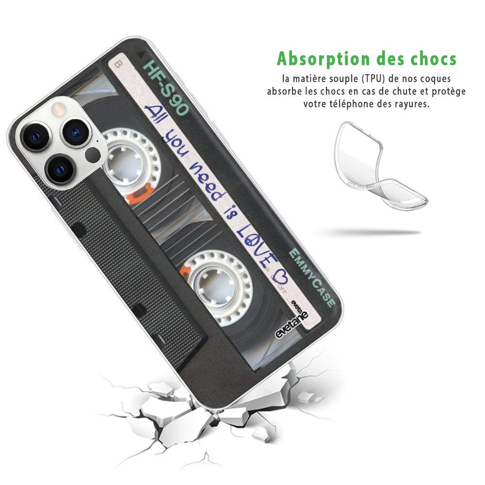 Evetane - Cover in silicone compatibile con iPhone 12/12 Pro - Protezione morbida, ultra resistente - Sottile e trasparente - Cover posteriore - Fata Farfalla floreale Evetane - Cover in silicone compatibile con iPhone 12/12 Pro - Protezione morbida, ultra resistente - Sottile e trasparente - Cover posteriore - Fata Farfalla floreale