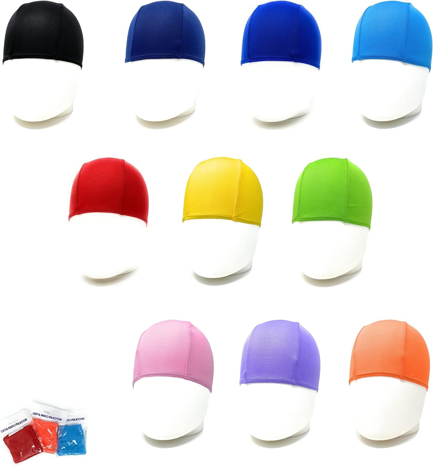 professional swimming caps in solid polyester unisex