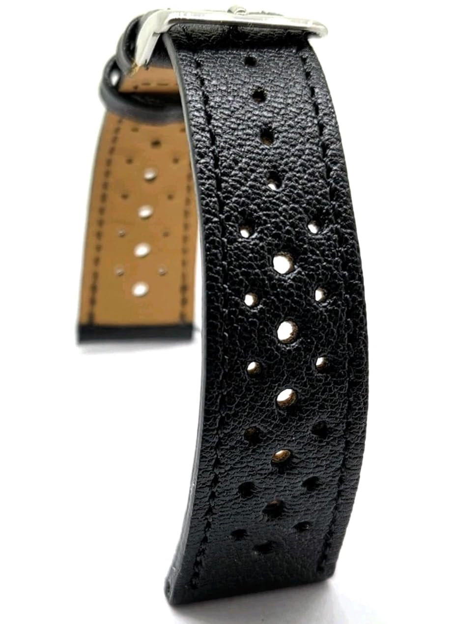Fluco Uhrenarmband Racing 20mm Schwarz sehr weich, made in Germany