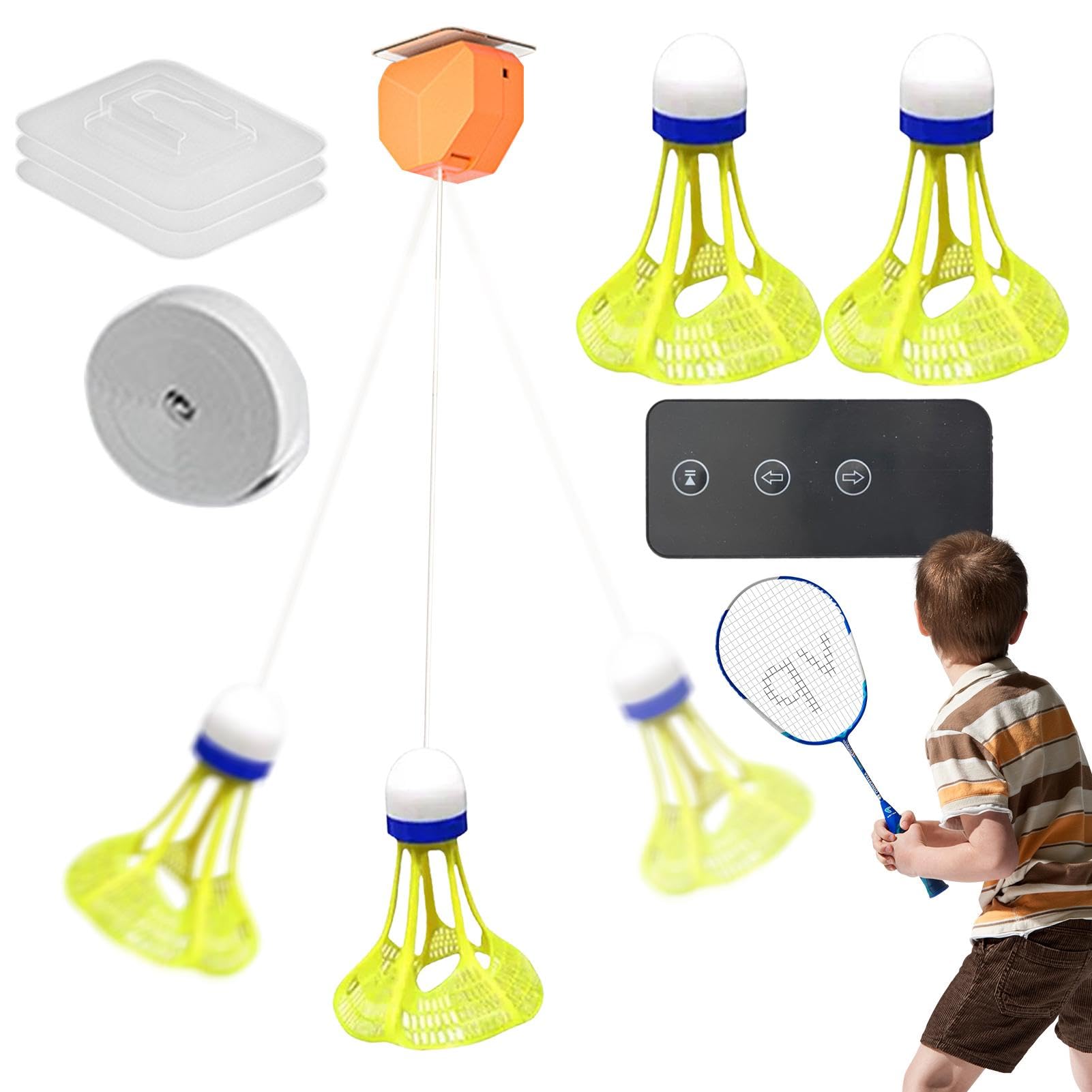 Juego de bádminton individual portátil con 3 iluminaciones, funciona con pilas y control remoto