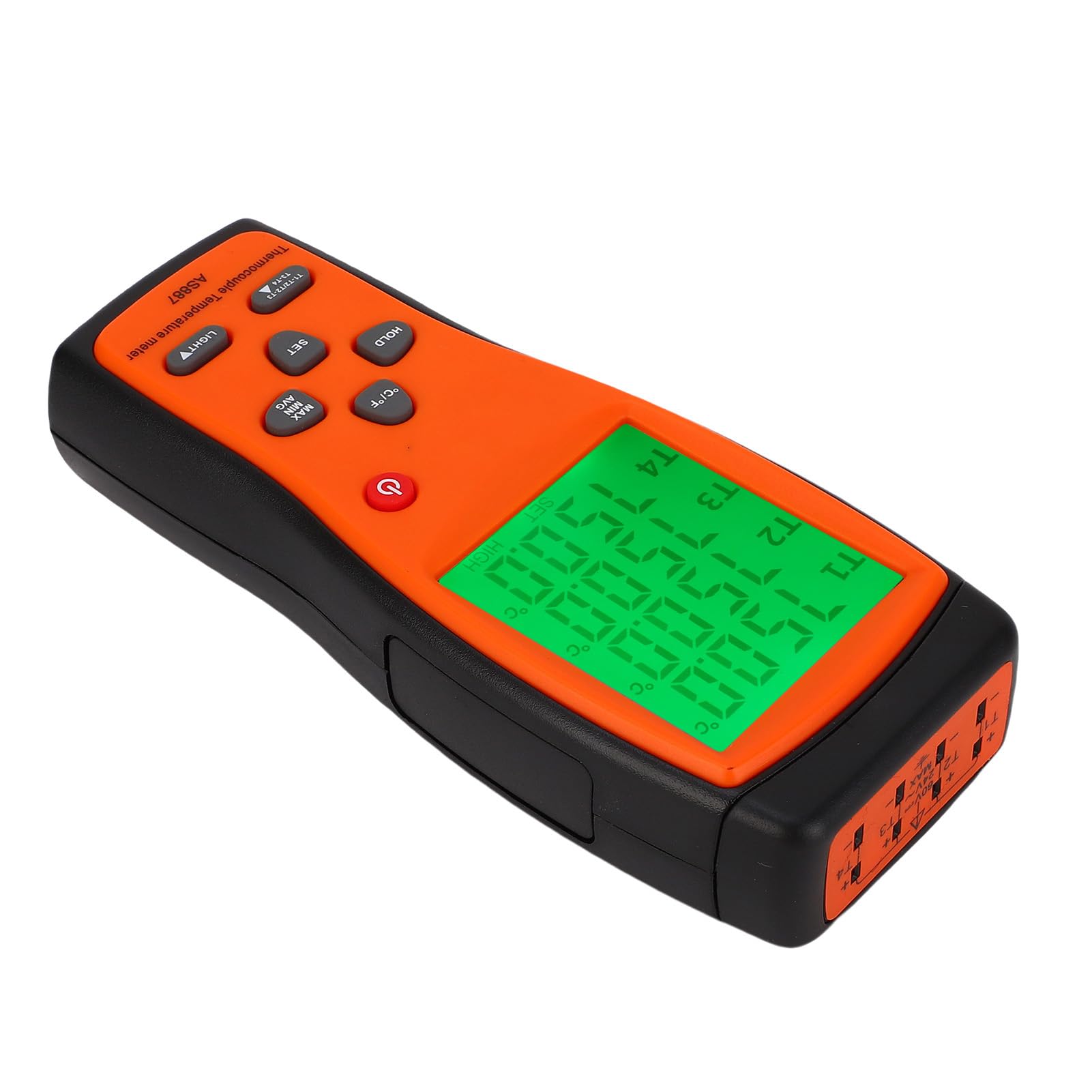 Wakects 4-Kanal-Thermometer, ABS, Digitales K-Thermoelement-Thermometer, 4 Sonden, 2 Einheiten, Umschaltend, 328 Bis 2501 F, Kontakttemperaturtester Für Labor-HLK-Kochen