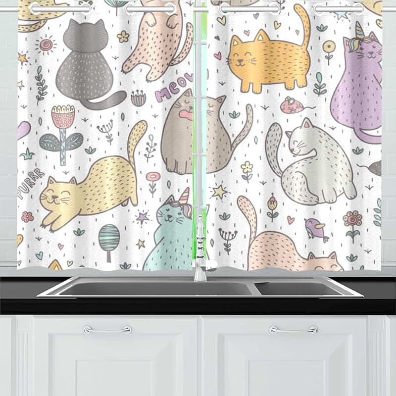 Cat Kitchen Curtains