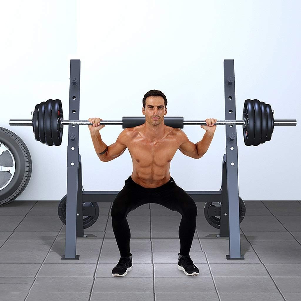 Fitness Squat Rack Multifunctional Weightlifting Bed Free Squat Rack Home Fitness Equipment Adjustable Barbell Rack Load Bearing 220kg Weight Lifting,Black-108 * 84 * 130cm