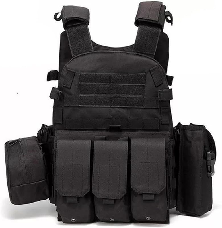 Chaleco Airsoft, portador de placa Molle multifuncional, Paintball transpirable ajustable para entrenamiento de guardias de seguridad, campo y exteriores