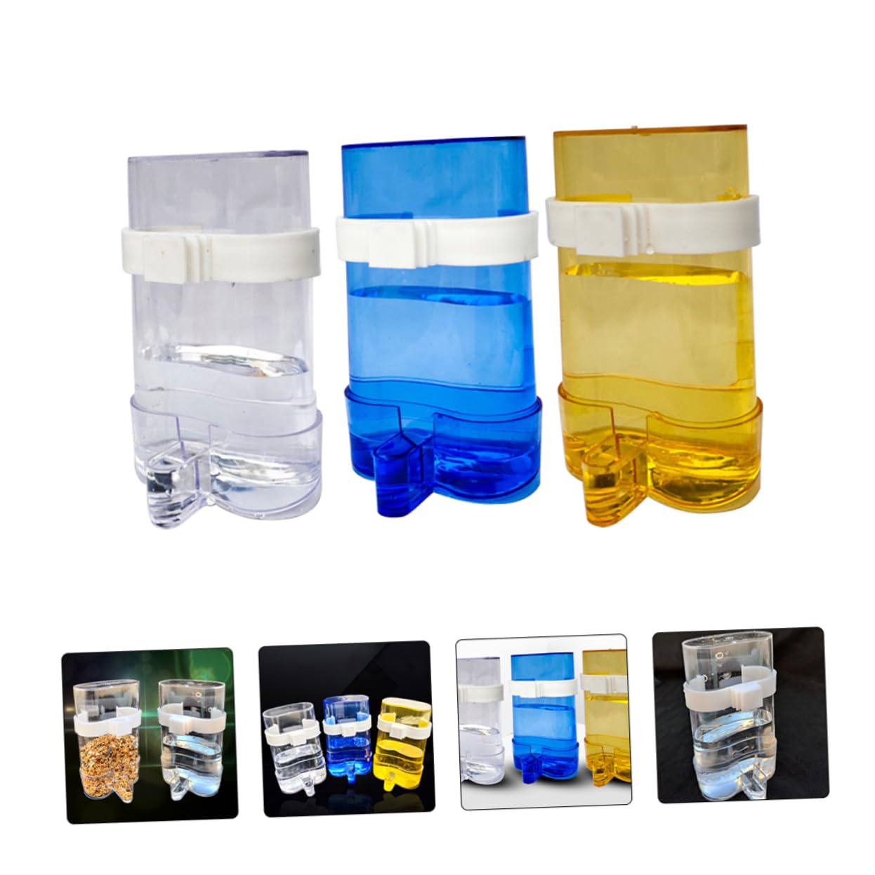 BESPORTBLE Bottiglia Distributore Acqua e Cibo per Pappagalli Uccelli Gabbia 12pezzi Blu in Plastico per Interno ed Esterno