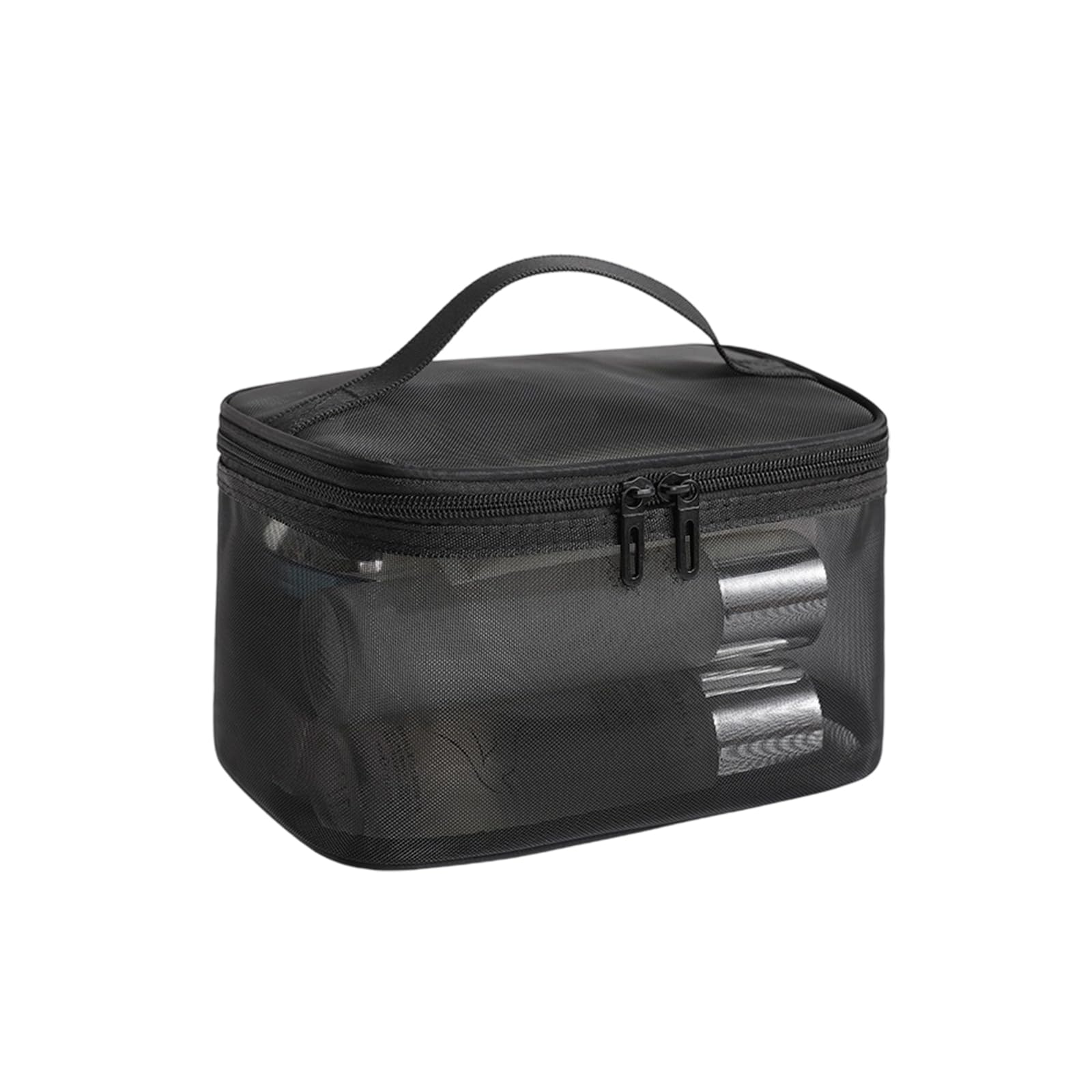 Xjdzineq Nylon Meshes Travel Cosmetic Organizers Double Compartment Waterproof Makeup Bag Women Men Toiletries Storage Nylon Toiletry