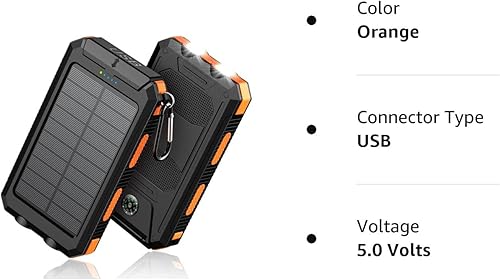 Miniatura 8 de Feeke Solar-Charger-Power-Bank - 36800mAh Portable ChargerQC30 Fast Charger Dual USB Port Built-in Led Flashlight and Compass for All Cell Phone and