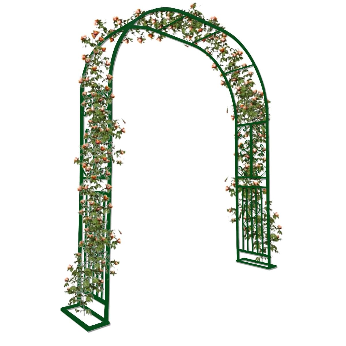 Kratka Łukowa Do Ogrodu Kwiatowego Na Zewnątrz 140/180/220/260/300/340 Cm Metalowa Rama Do Pnączy, Stojak Na Tło Łukowe Z Podstawą, Łatwa W Montażu(Zielony,260x230cm)