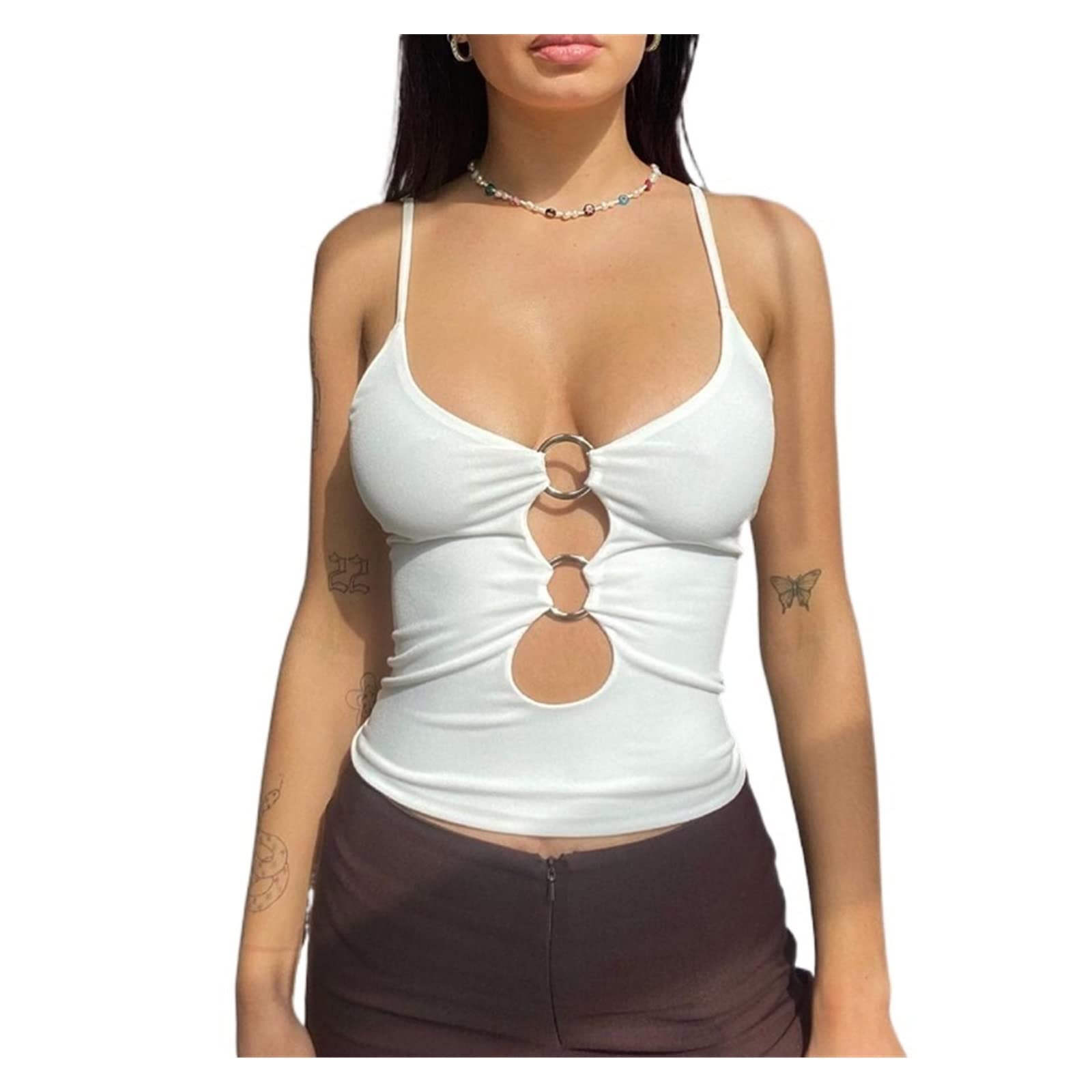 Top da donna con canottiera senza spalline Top da indossare for feste