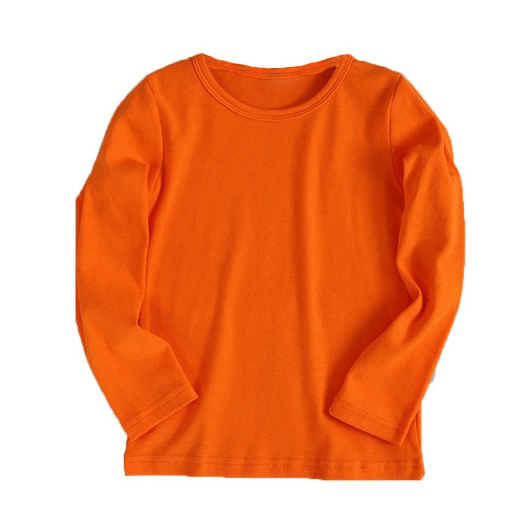 Girls Long Sleeve Tops, Baby Cute Boy Girl Round Collar Candy Clour Long Sleeve Tops Clothes