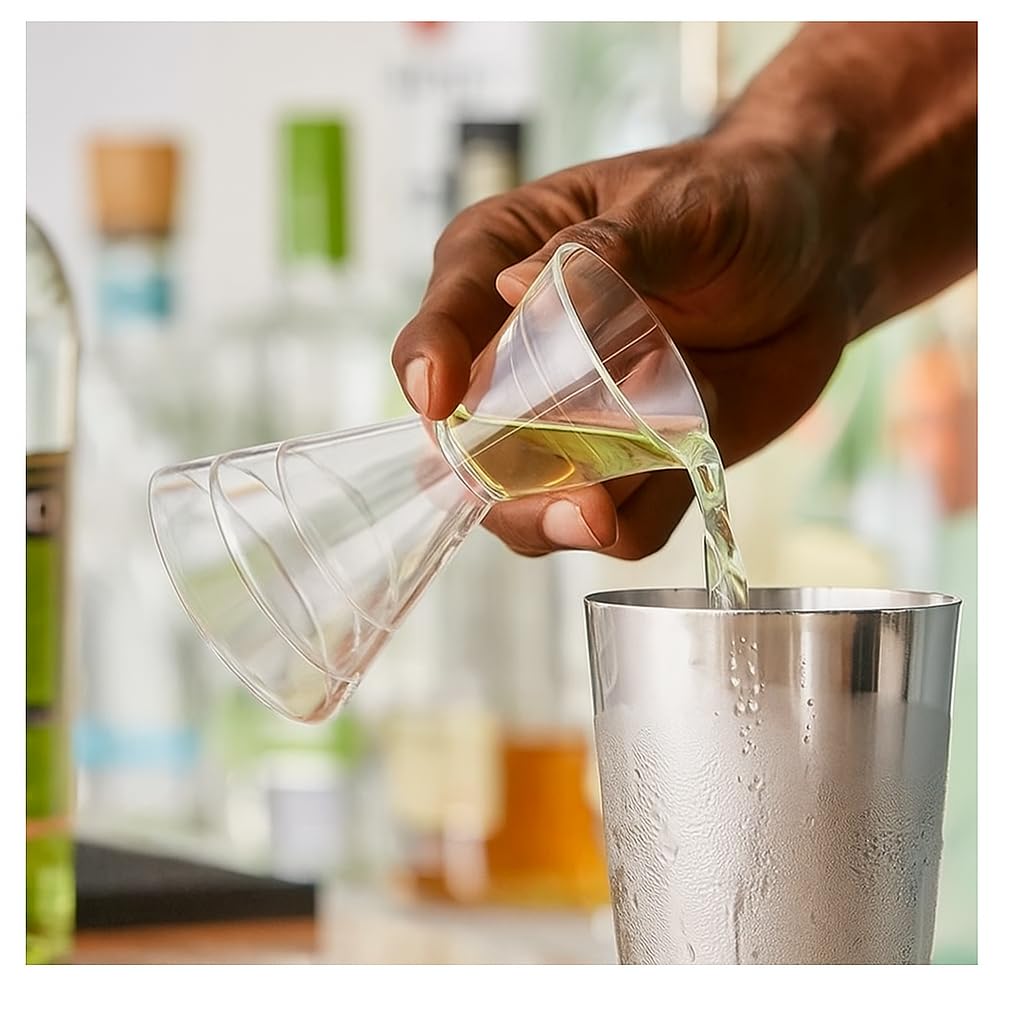 Clear Plastic Super Double Jigger Shot Glass Mixed Drink Measurer — Amazon image 3