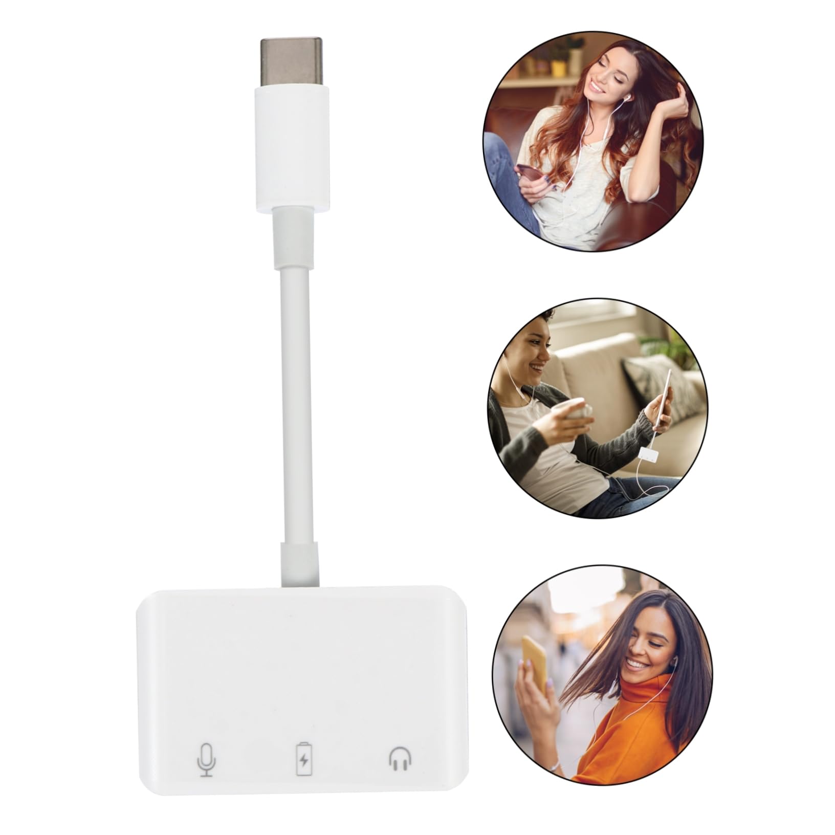 BESTonZON 2pièces Adaptateur Audio Type-c Portable avec Fonctionnalités De Externe Et Jack pour Streaming Appels Et Chargement Rapide