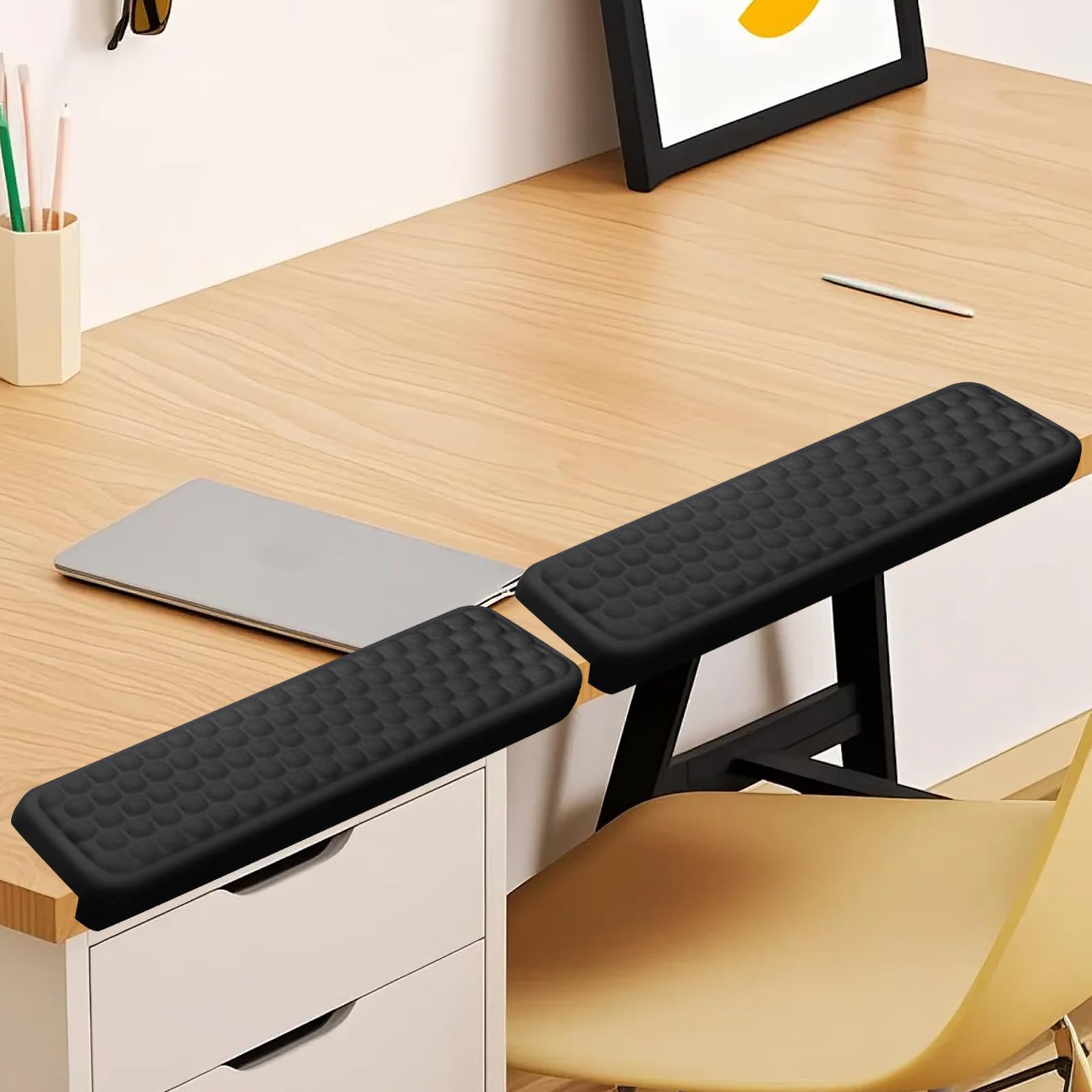 Poggiapolsi a forma di L per tastiera EdgeRest, memory foam, antiscivolo, per ufficio