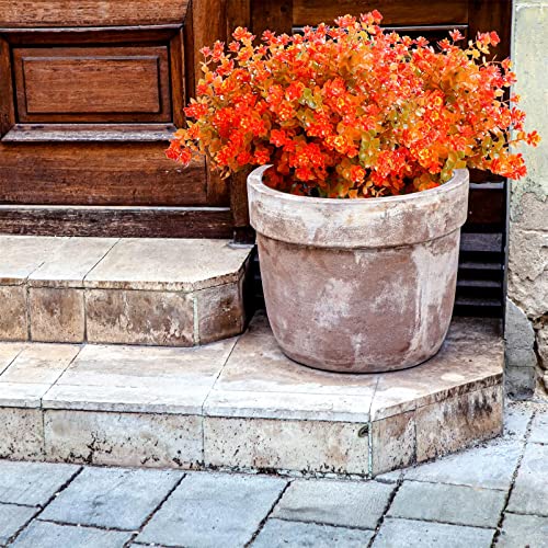Gormiya 10 Bundles Outdoor Fall Artificial Flowers Uv Resistant Autumn Fake Plastic Faux Hanging Greenery Shrubs Plants Arrangement For Backyard Window Box Porch Patio Garden Home Decor, Orange #TOP5