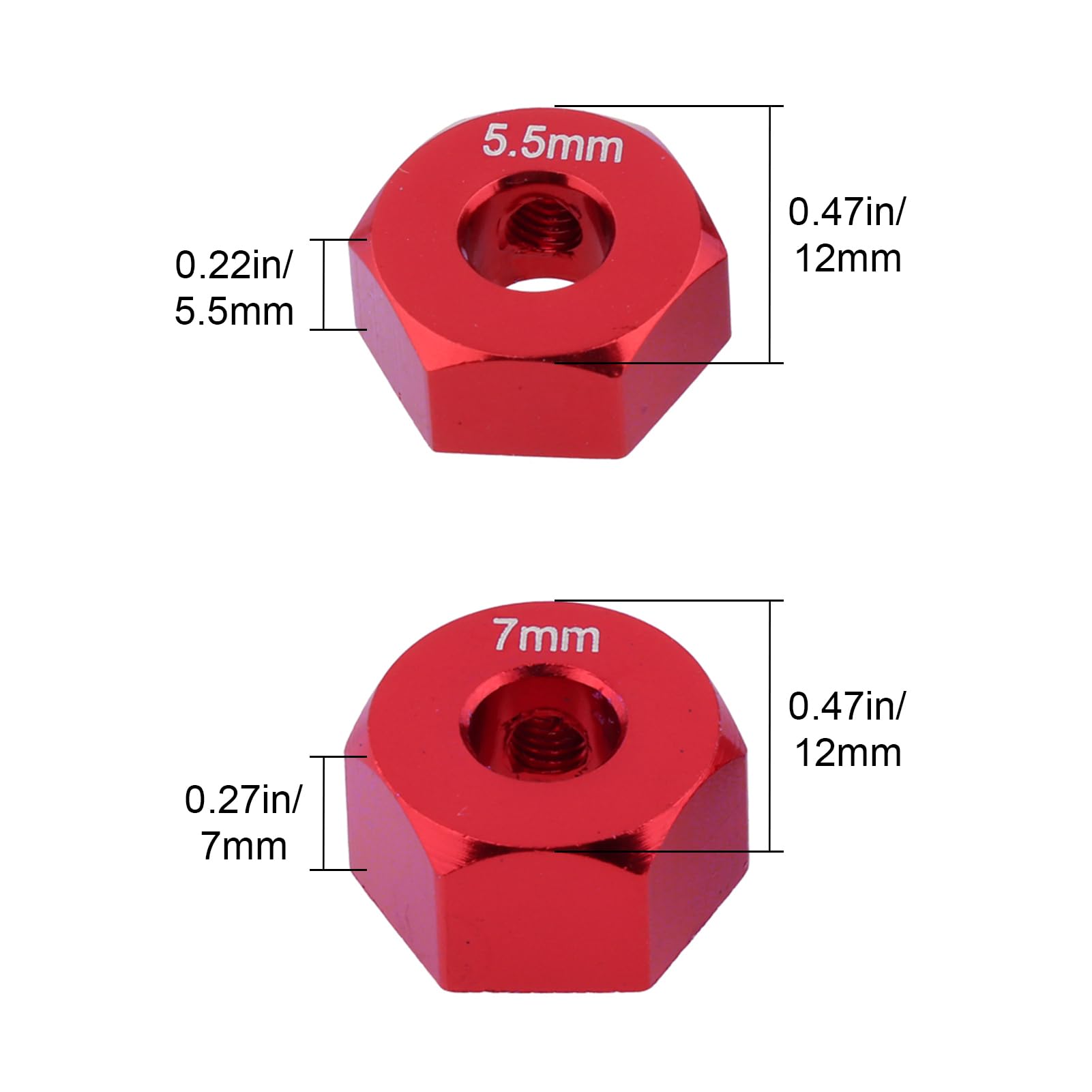 Amazon.com: Hobbypark Aluminum 12mm Hex Wheel Hubs for Traxxas 1